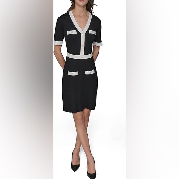 Karl Lagerfeld Black and White sweater dress - Picture 2 of 12